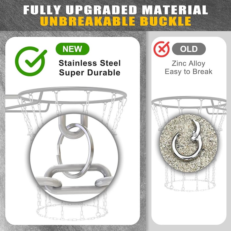 KingDolly Upgraded Buckle Chain Basketball Net, Rust-Proof Coated Metal Basketball Net Outdoor with 12 Loops Snap Links, 18" Universal Fit Chain Net for Basketball Hoop - No Tools Installation - Image 3